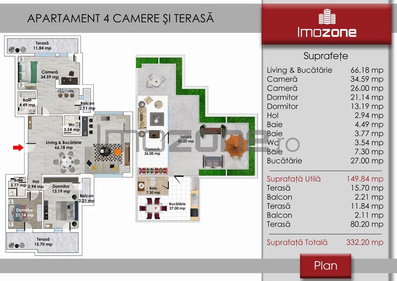 Drumul Taberei,  4 camere, 3 bai, 321 mp utili, bloc finalizat, living 66 mp